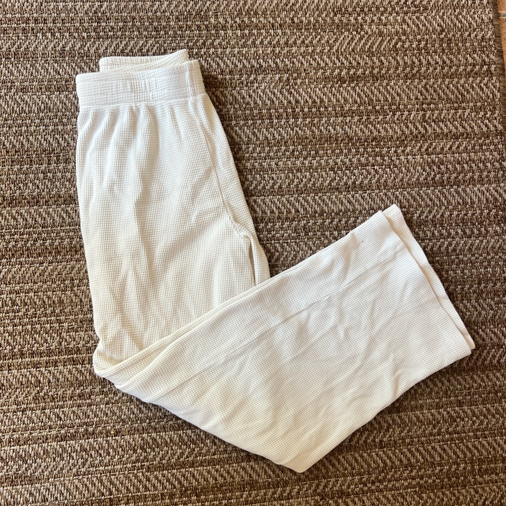 Reformation Cream Waffle Sweatpants